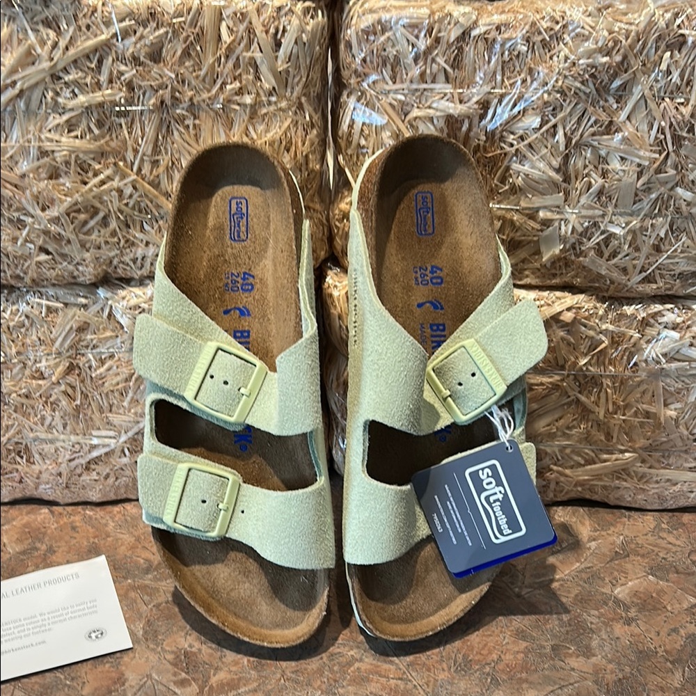 Birkenstock Soft Foot Bed Natural Leather Buckle Sandals